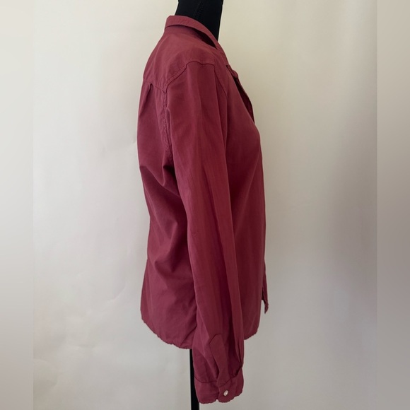Frank & Eileen Barry Button-Down Top Shirt Blouse, Burgundy Red, Size M - Picture 3 of 11